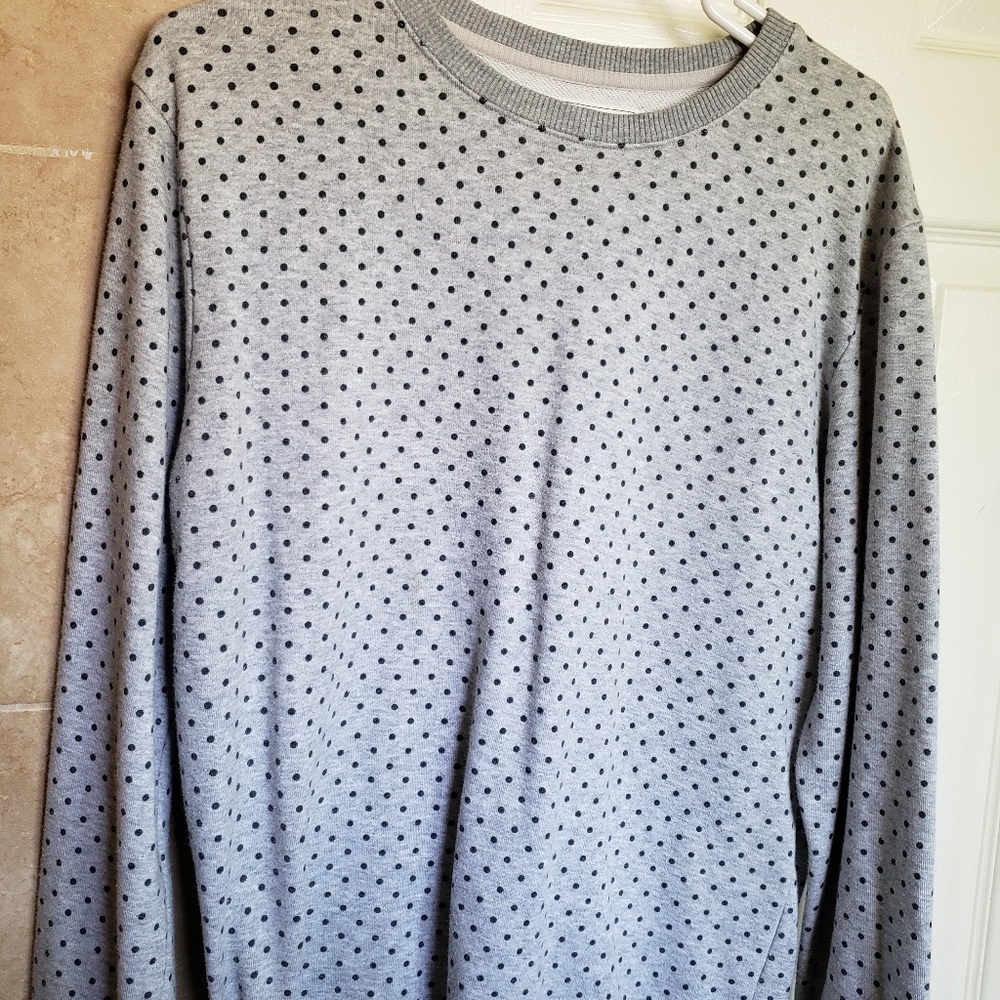 Polka dot crew neck sweater sz M